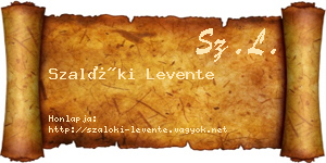 Szalóki Levente névjegykártya