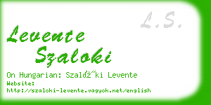 levente szaloki business card